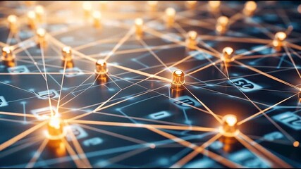 abstract professional business team people innovation connection of line from nail node to node on map background , networking concept - Powered by Adobe