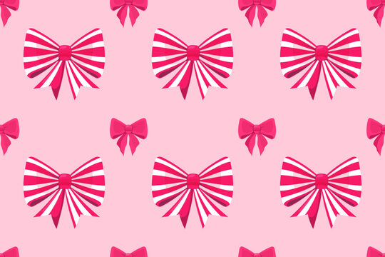 Vector colorful Bow knots, gift bows seamless pattern. Wedding celebration, holiday, party decoration, gift, present concept. 
