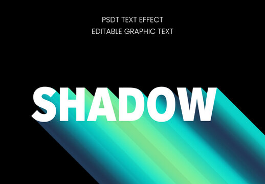 White And Cyan Long Shadow Layered Text Effect Gradient Bold Shadowed Font