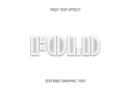 White And Gray Paper Cut Inset Deep Shadow Text Effect Folded Font