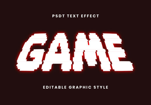 White And Red Neon Grid CRT Scanline Arcade Text Effect Pixel Bright Font