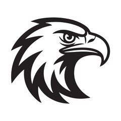 Eagle Head Logo Black Vector Mascot Illustration