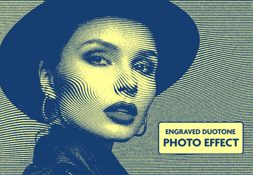 Engraved Duotone Photo Effect
