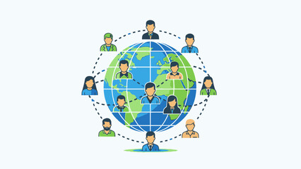Global Network Connection: People Connected Around the World © Bahan