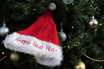 Santa hat with the inscription Happy New Year