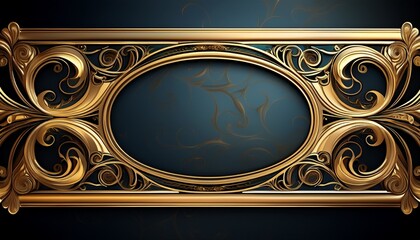 intricately designed gold scroll frame features gilded patterns and curves art vintage elegant