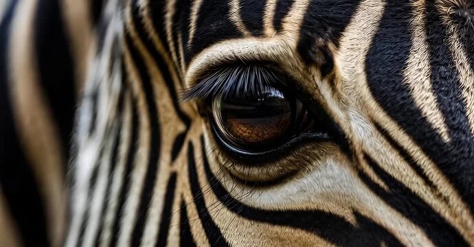 Zebra eye closeup