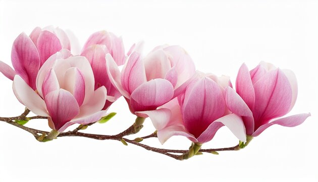 magnolia flowers isolated on white background for spring decoration - Powered by Adobe