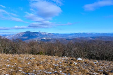 View of Notranjska, Slovenia in Nanos mountain from Vreščica