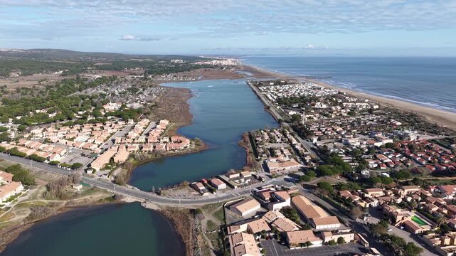 Les ayguades &agrave; Gruissan dans l'Aude en r&eacute;gion Occitanie.