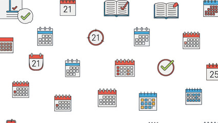 Calendar Icons Pattern - Planning, Scheduling, Dates, Events, Reminders