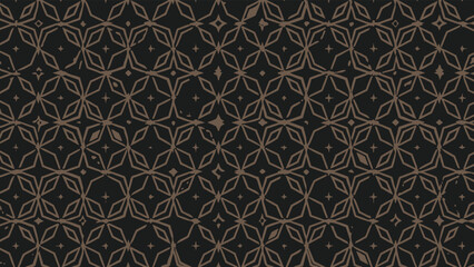 Abstract Geometric Pattern Motif - Dark Brown and Black Repeating Design