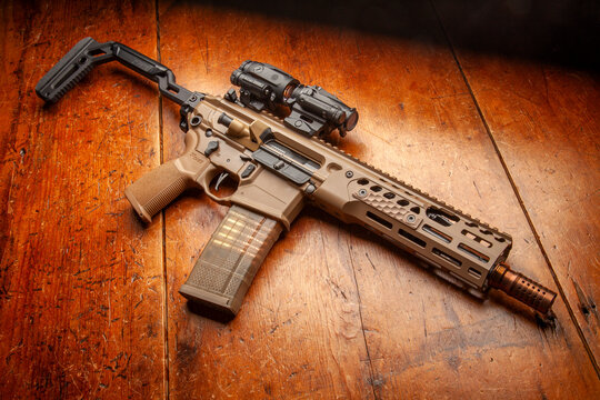 Sig Sauer MCX SPEAR LT SBR. .300 BLK caliber. Sig Romeo4XT Pro red dot sight and Sig Juliet 5 micro 5x magnifier. Lancer L5AWM GEN 2 magazine. Winchester Silvertip 150 grain ammunition.