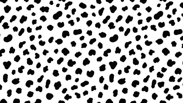 A white background is covered with a pattern of irregularly shaped black spots, creating a spotted texture.