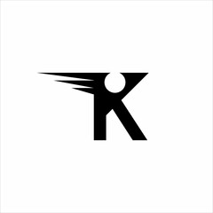Letter K logo design with a fast concept.