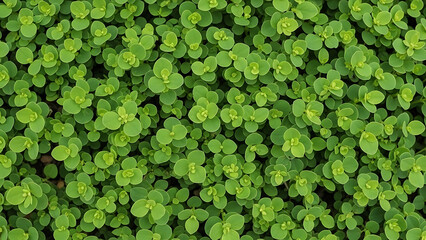 Nature's Vibrant Carpet, Outdoor Garden Space, Close-Up View of Leafy Plants