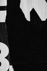 Old ripped torn blank black and white fly posters textures backgrounds grunge creased crumpled...