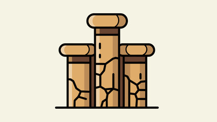 Ancient Stone Pillars Ancient Ruins Monument History Landmark Abstract Icon