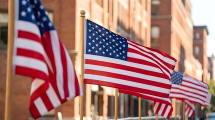 Stars and Stripes Forever American Flags Waving Proudly in the Wind on Display