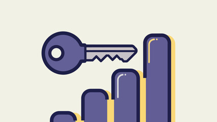 Key to Success: Growth Graph and Key Icon | Business Concept