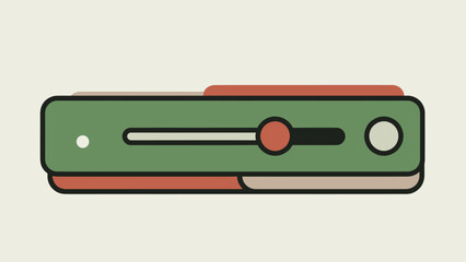 Obraz premium Modern control panel with slider and button, minimalist flat design