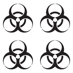 Hazard Bio Warning Symbols Black Vector Set