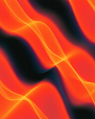 Abstract wave patterns in red and black with glowing lines  