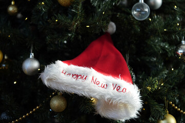 Santa hat with the inscription Happy New Year
