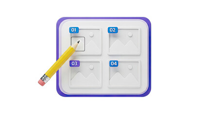 Pencil Editing Numbered Image Grid