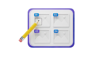 Pencil Editing Numbered Image Grid
