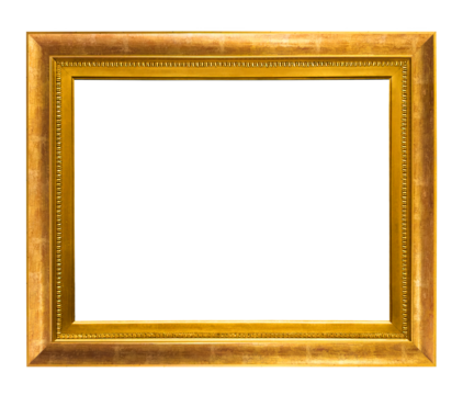 Gilded antique picture frame with transparent background - Powered by Adobe