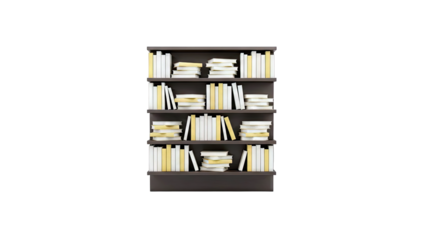 Dark Wood Bookshelf Filled With Books