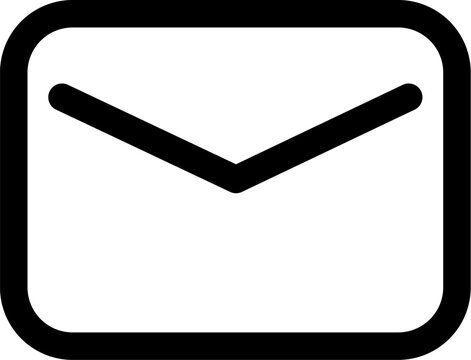 Simple black and white outline icon of an email envelope.