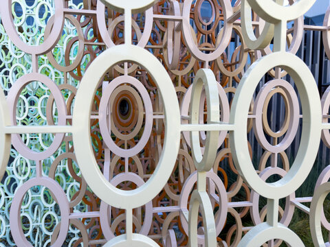 Abstract Circular Metal Art Installation At Google Campus
