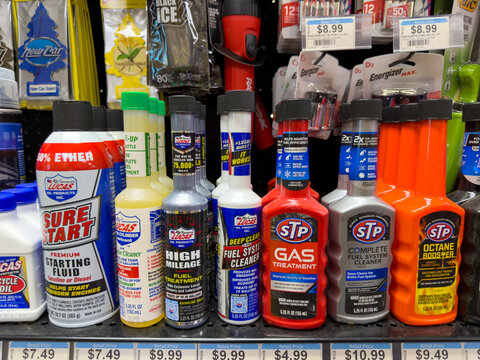 Automotive Fuel Additives And Starting Fluids Display in Convenience Store