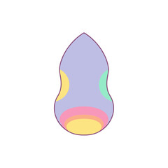 Colorful beauty blender sponge in pastel design  