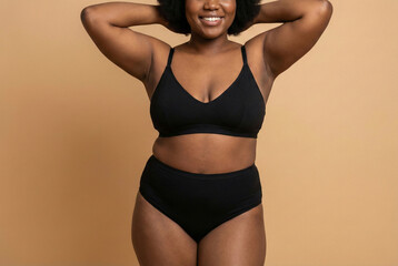 Woman Of Color Radiates Confidence In Beauty And Selfacceptance Display