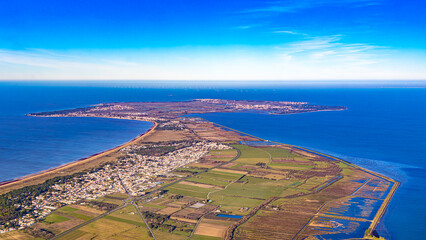 loire atlantique coast and loire estuary from aerial view