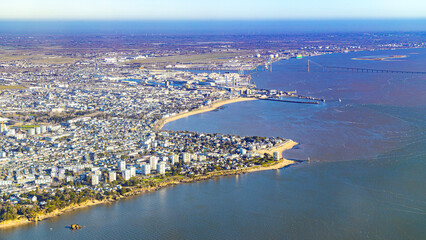 loire atlantique coast and loire estuary from aerial view © Olivier