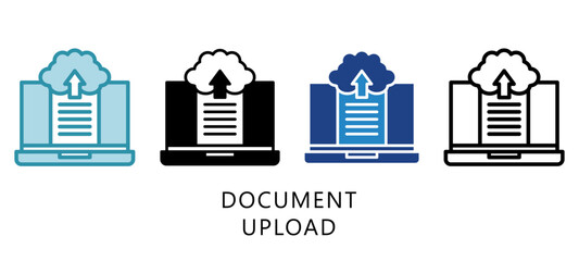 Fototapeta premium Document Upload Multi Style Icon. Mini Illustration Relate To Taxation, Financial Report. Use For Modern Concept, Ui, Ux Web And App Development.