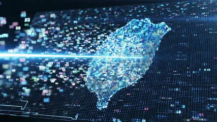 Taiwan Digital Transformation A Futuristic Visualization of Technological Advancement and Connectivity on the Island Nation Showcasing Innovation and Progress in a HighTech Environment.