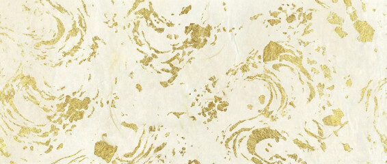 金の波と和紙の背景素材　和風、上品、和柄のタグ