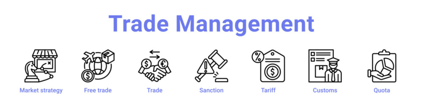 Trade Management Icon Banner and Collection