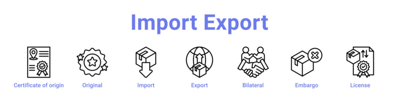 Import Export Icon Banner and Collection
