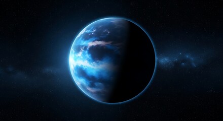Blue Planet in the Vastness of Space - A Celestial Wonder.