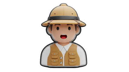 3D Cartoon Explorer Icon