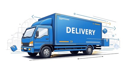 Blue Delivery Truck - Fast and Reliable Shipping Services.