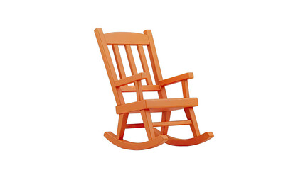 Orange Wooden Rocking Chair