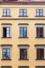 Fototapeta premium Colorful facades of tenement houses at the square Stortoget in the Old Town, Sweden, Stockholm