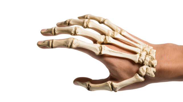 hand with skeleton isolated on a white background